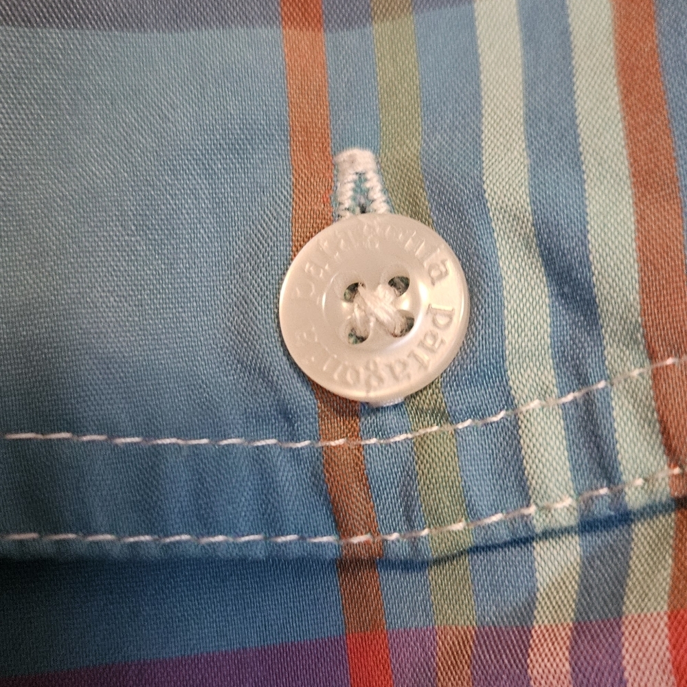Women's Patagonia Plaid Button-Up Shirt in Blue, Green & Purple - Picture 3 of 7